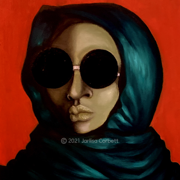 Portrait of a mysterious person wrapped in a shawl